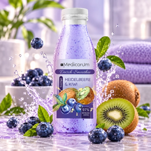 Medicorum żel pod prysznic smoothie Borówka i Kiwi 97% naturalny skład 0,4l