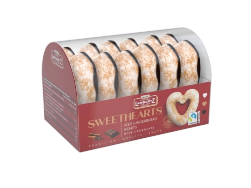 Lambertz Sweethearts Lukrowane Piernikowe Serca z Czekoladą 180g