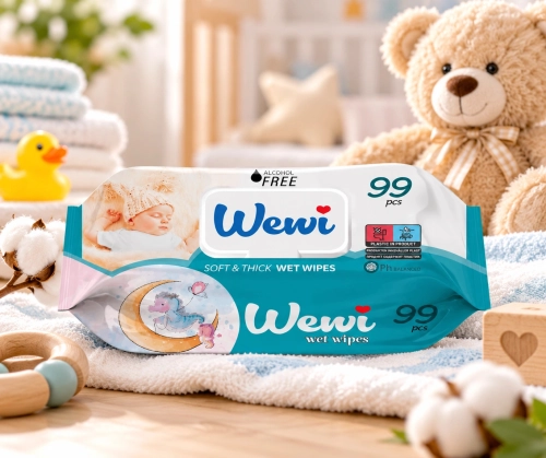Delikatne Chusteczki Nawilżane dla Niemowląt i Dzieci Wewi Baby 99 szt.