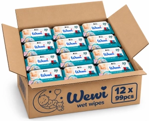 Chusteczki Nawilżane Delikatne dla Niemowląt i Dzieci Wewi Baby 12x99 szt.