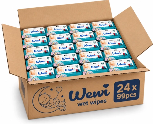 Chusteczki Nawilżane Delikatne dla Niemowląt i Dzieci Wewi Baby 24x99 szt.