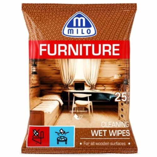 Milo Furniture nawilżane chusteczki do mebli,powierzchni drewnianych 25szt.