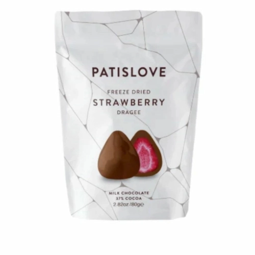 Patislove Truskawki Liofilizowane w Czekoladzie Mlecznej 80g